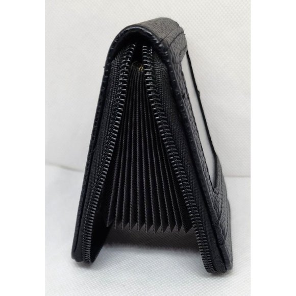 Black Mini Credit Card Case - Multi Card Slot Card Holder Wallet with ID Window - Picture 6 of 14